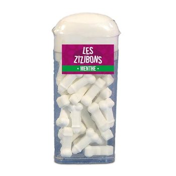 Bonbons zizi goût menthe en mini boîte
