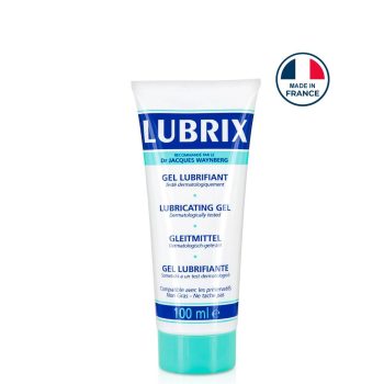 Lubrifiant intime à base d’eau Lubrix 100 ml, sans parabènes, compatible sextoys et préservatifs, made in France.