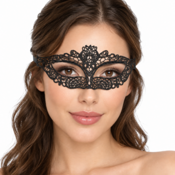 Masque en dentelle loup sur visage