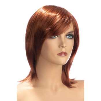Perruque rousse mi-longue à frange naturelle Zoé – Sexity