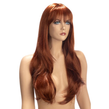 Perruque rousse longue avec frange escarpée Diane – Sexity