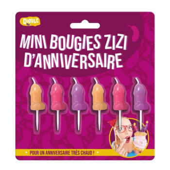 bougies anniversaire zizi colorées lot