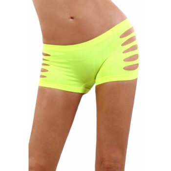 shorty jaune fluo – vue de face – ajouré