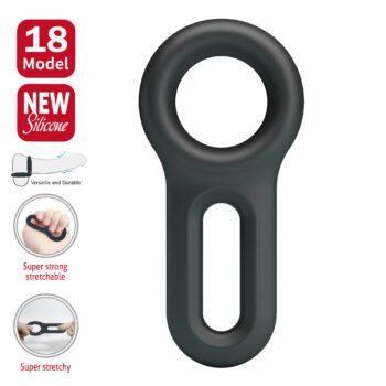 Cockring double silicone anneau pénis testicules Crazy Bull Oniel vue de face fond blanc