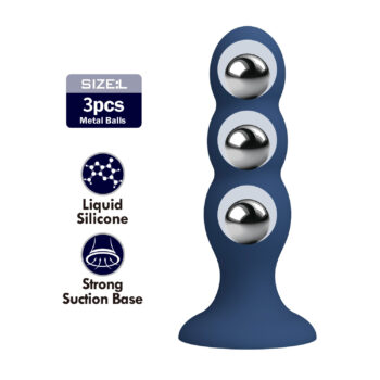 plug anal silicone boules billes acier vue complete
