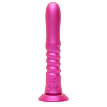 Vibromasseur va-et-vient Romp Jiggle silicone violet ventouse vue de face fond blanc