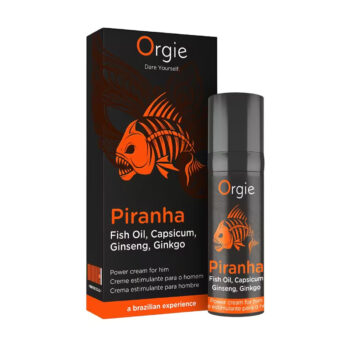 Gel stimulant érection Orgie Piranha dans emballage fond blanc