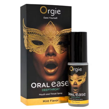 Spray buccal Orgie Oral Ease Deep Throat menthe 15ml vue de face fond blanc