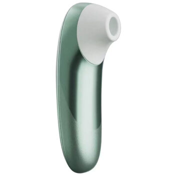 Womanizer Pro vert Pleasure Air vue de profil fond blanc