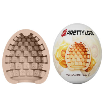 Masturbateur œuf TPR texture cubique vue de face fond blanc