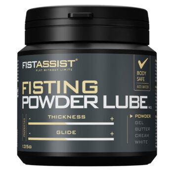 Poudre lubrifiante fisting Fist Assist pot 135 g vue de face fond blanc