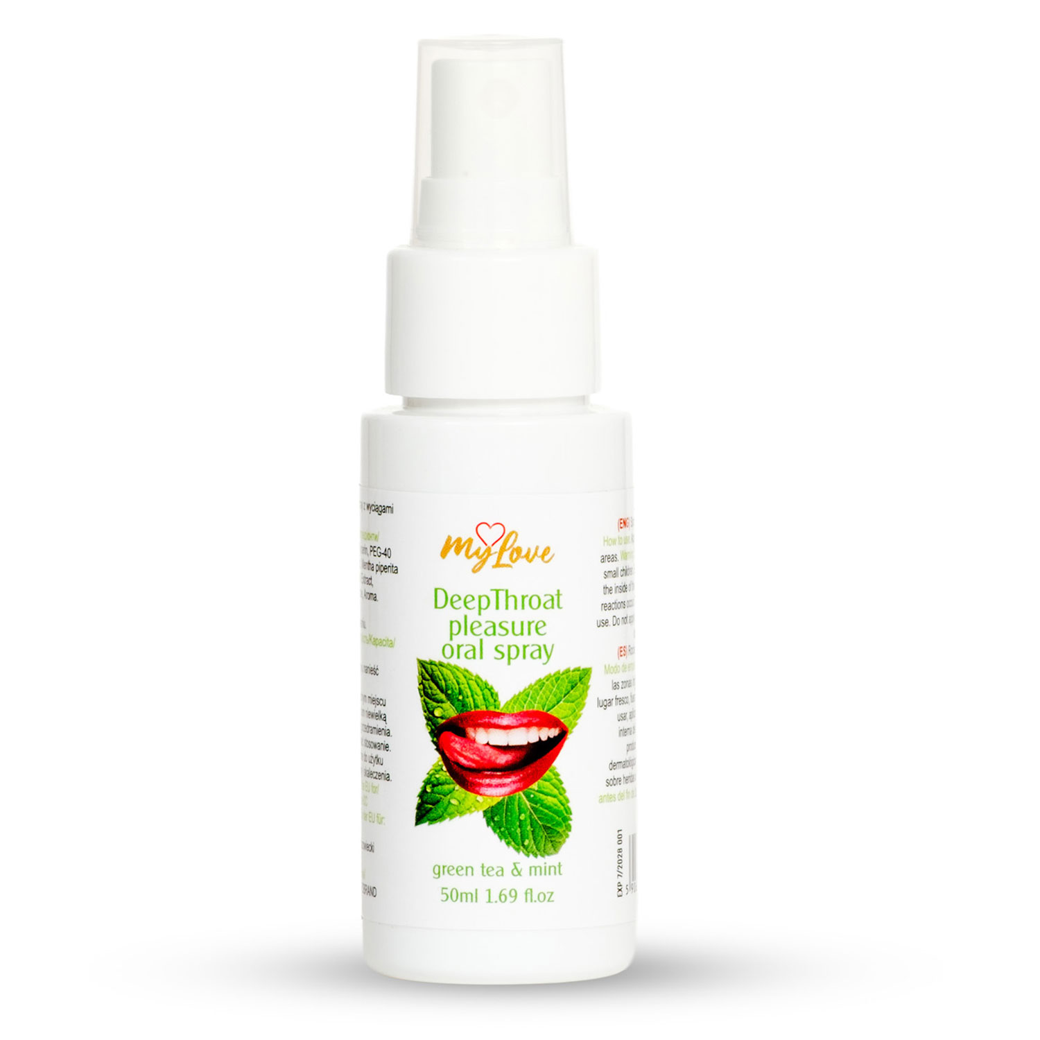 Spray confort gorge profonde MyLove 50 ml vue de face fond blanc