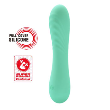 Vibromasseur point G en silicone vue de profil fond blanc