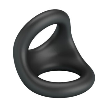 Cockring double anneau silicone pénis testicules vue de face fond blanc