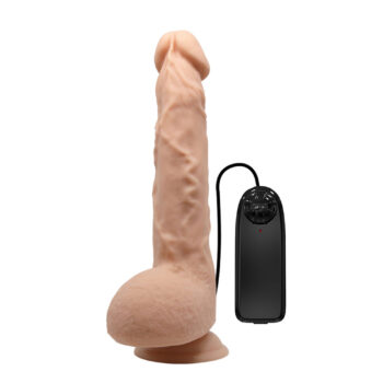 Vibromasseur réaliste XL à ventouse vue de face fond blanc